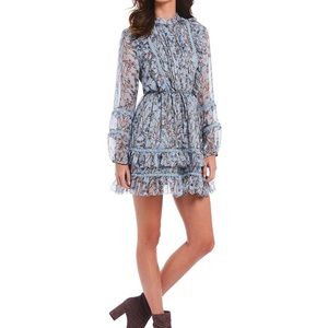 Chelsea & Violet Blue Orange Floral Prairie Dress